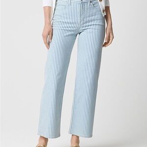 J. Crew Blue and White Striped Straight Leg Jeans